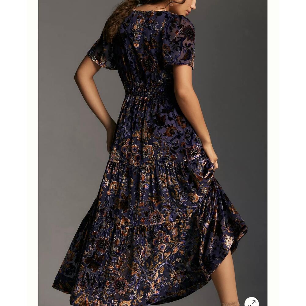 Anthropologie The Somerset Maxi Dress: Velvet Edition Sz XS blue - Picture 3 of 11